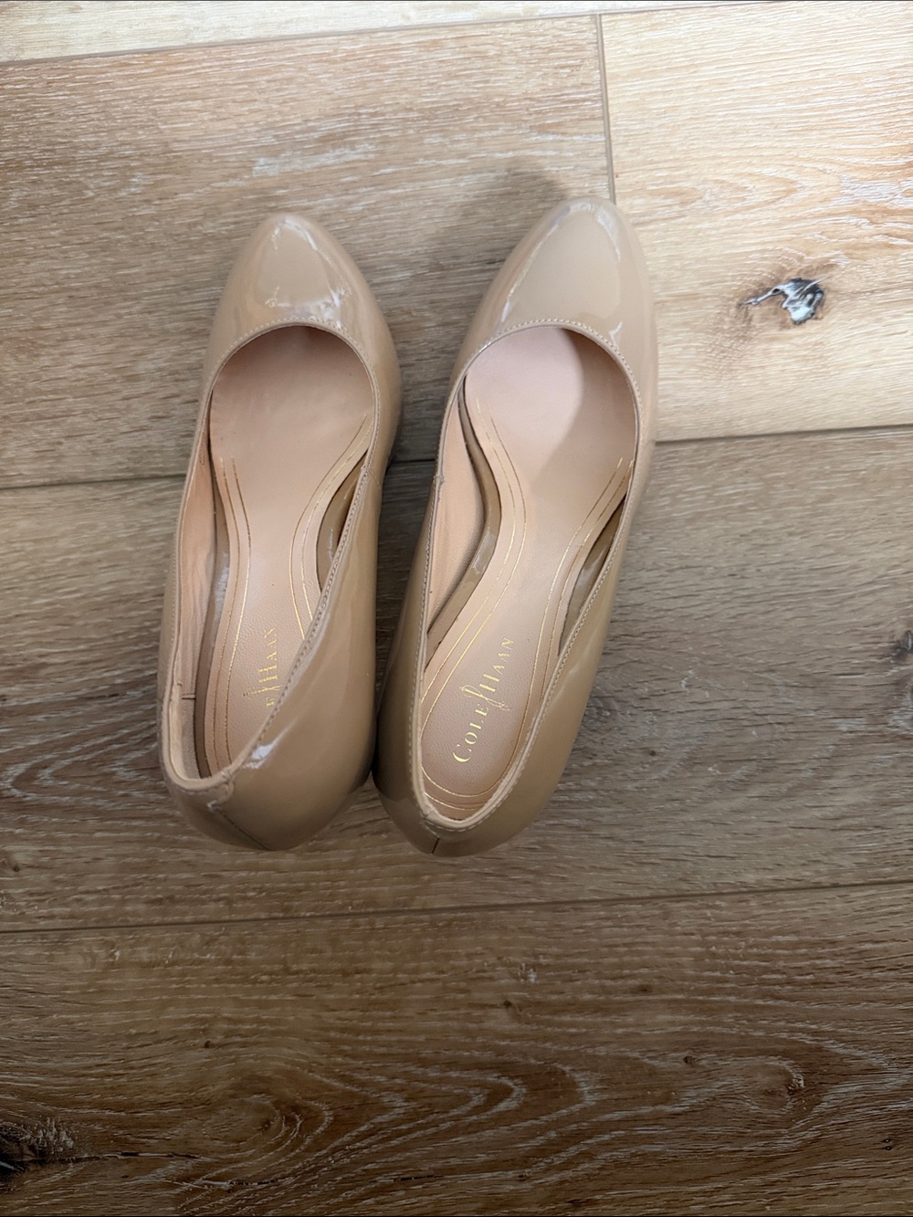 Cole Haan Nude Patent Leather Ballet Flats